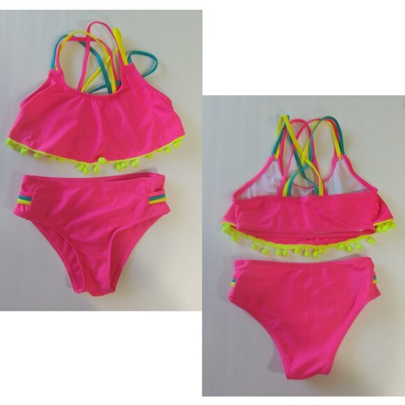 Penelope Mack 2 Pairs 2-Pieces Swimsuit Girls Size 6-7 Multicolor Beach - Picture 4 of 5
